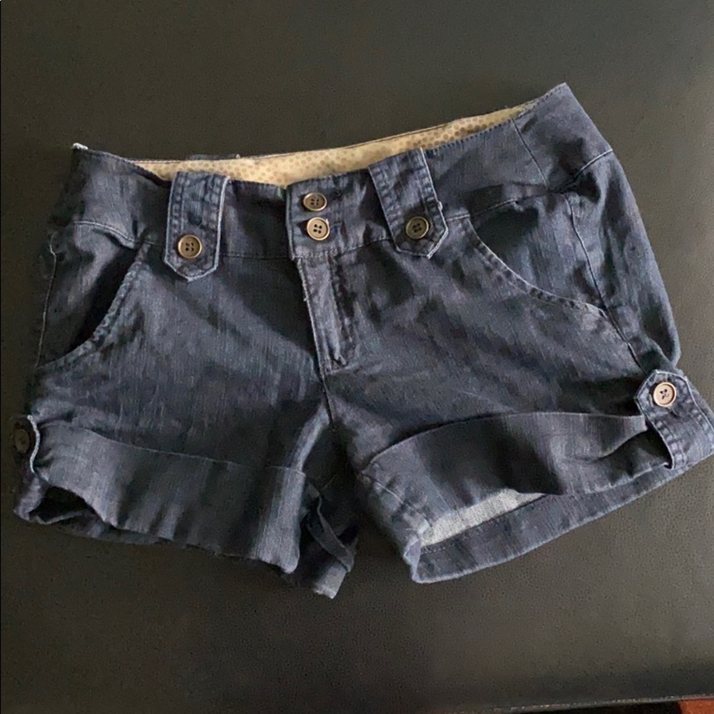 Dark Blue Jean Shorts w/ Buttons